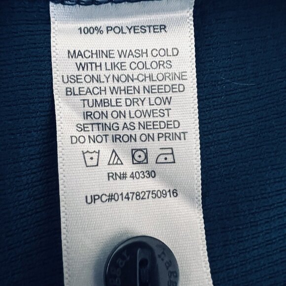 Haggar Men Polo Shirt Size 2XLT Long Sleeve Heather Blue Stretch Buttons Placket - Picture 5 of 10